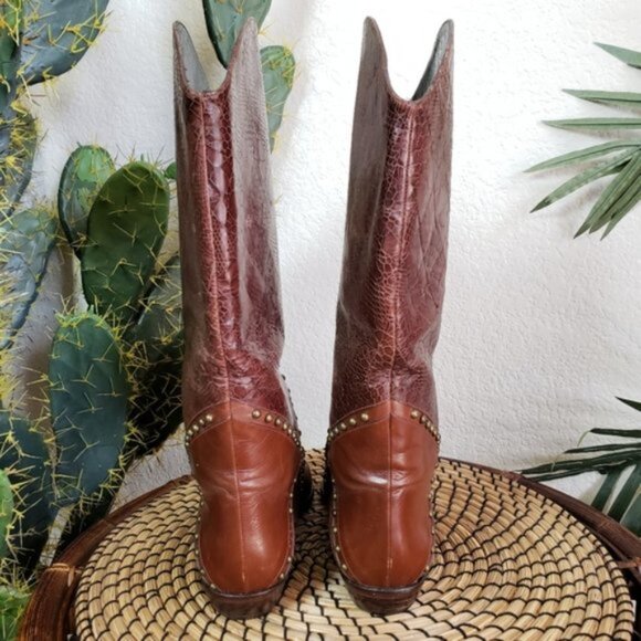 Stuart Weitzman Western Bohemian Studded Leather Boots size 7 - Picture 4 of 14